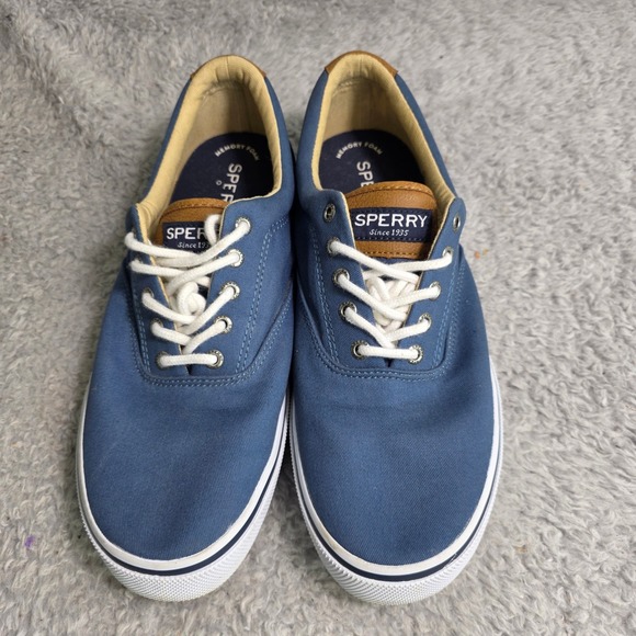 Sperry Other - Sperry Striper CVO Blue Canvas Memory Foam Sneakers Mens 11.5 Good